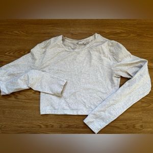 Aritzia TNA Cloud gray cropped long sleeve